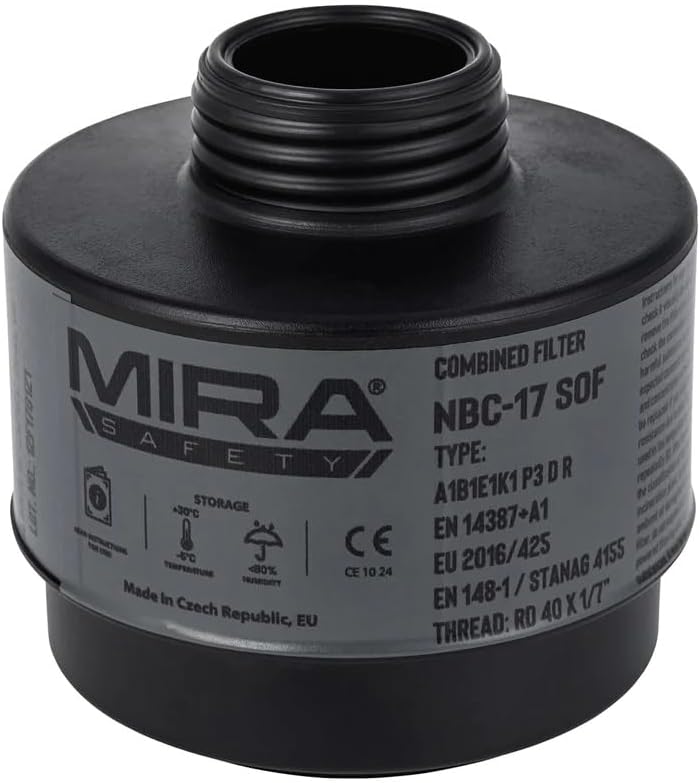 Lightweight CBRN Gas Mask Filter NBC-17 SOF 40mm Thread - 10 Year Shelf Life